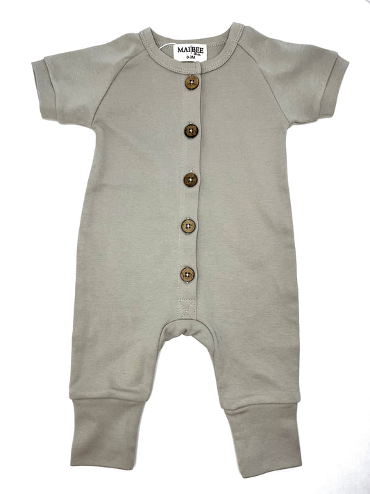 Buttoned Bodysuit- Stone